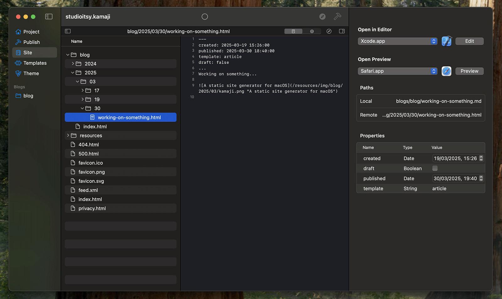 A static site generator for macOS
