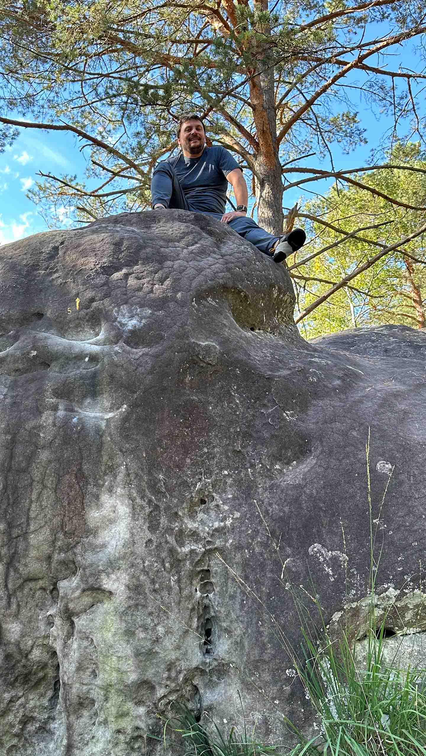 Sat on a boulder in Fontainebleau, France